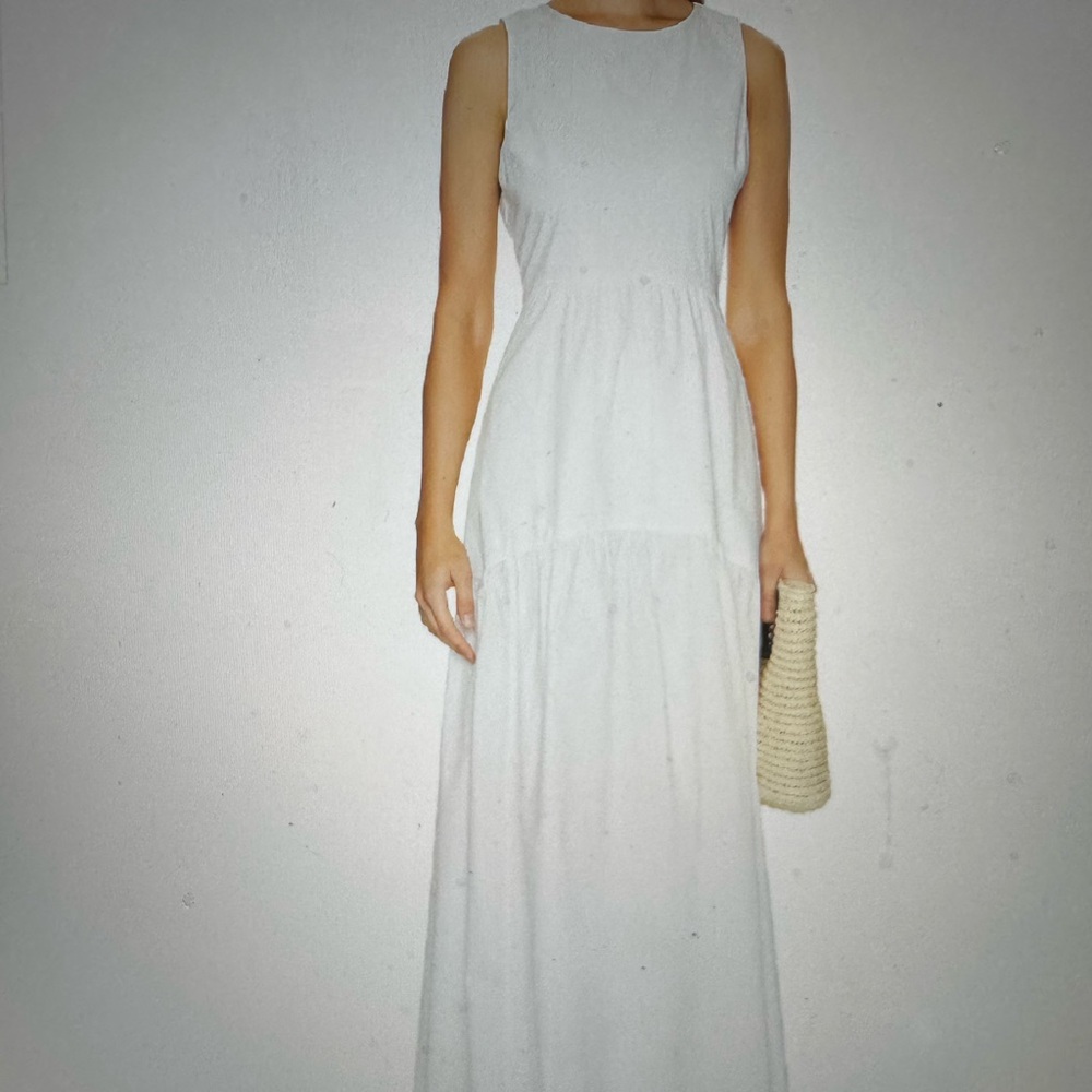 Line & Dot Classic White Maxi Dress